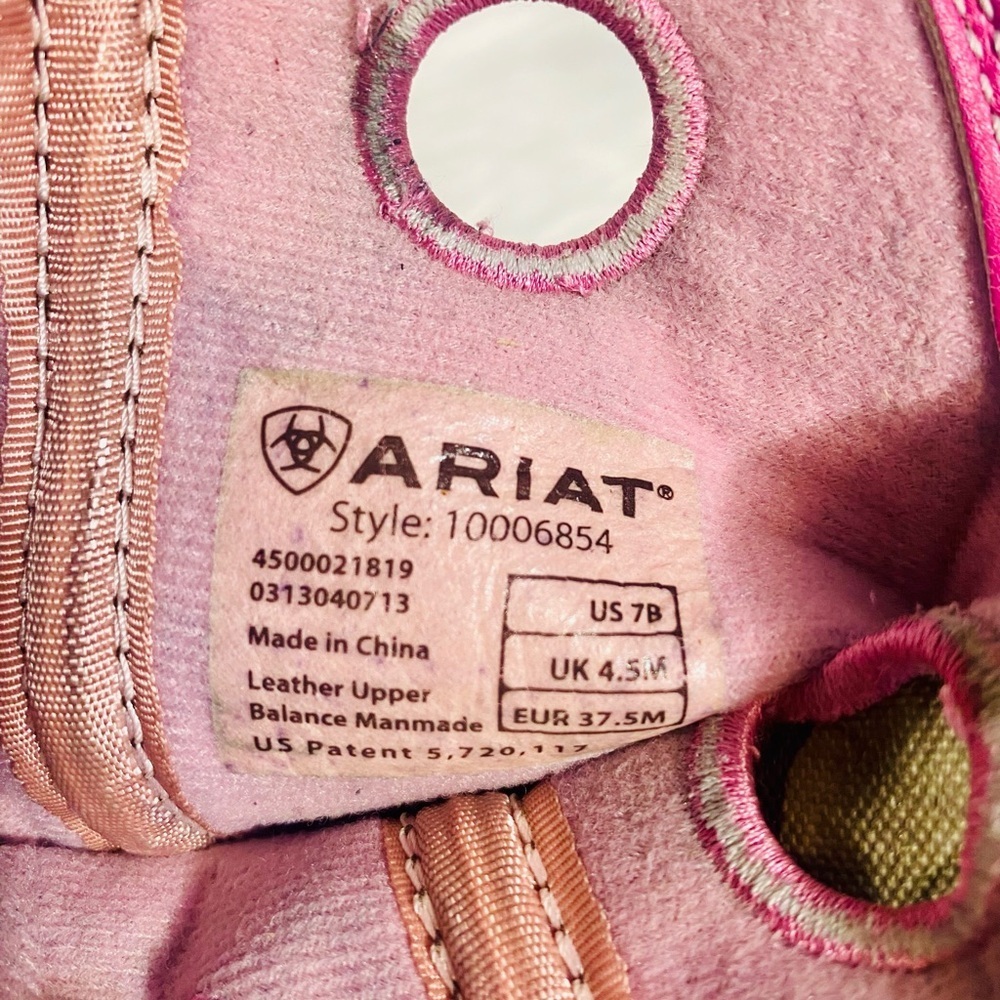 Ariat Brown and Camo Boots with Pink Trim - Picture 6 of 14